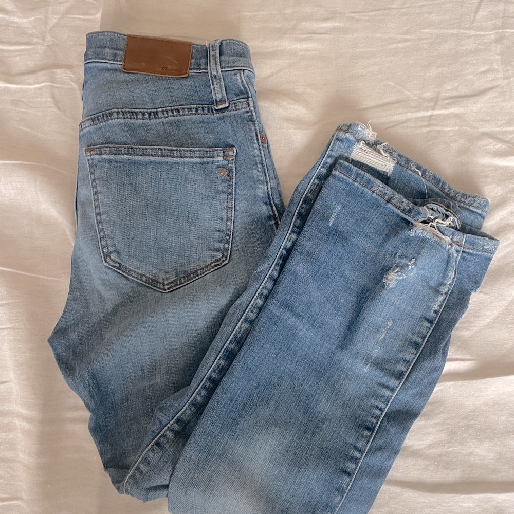 Madewell Cali Demi Boot Flare Denim Distressed 24P petite